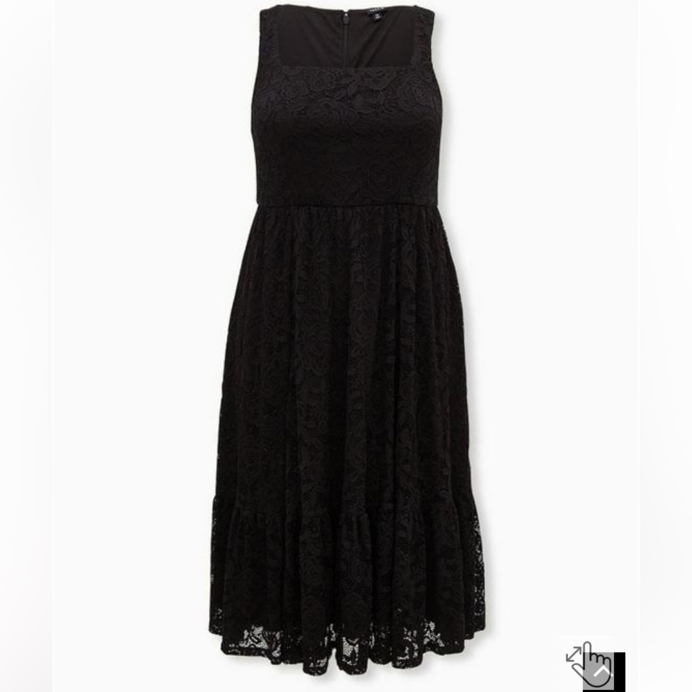 Torrid Midi Lace Square Neck Skater Dress - Picture 5 of 6